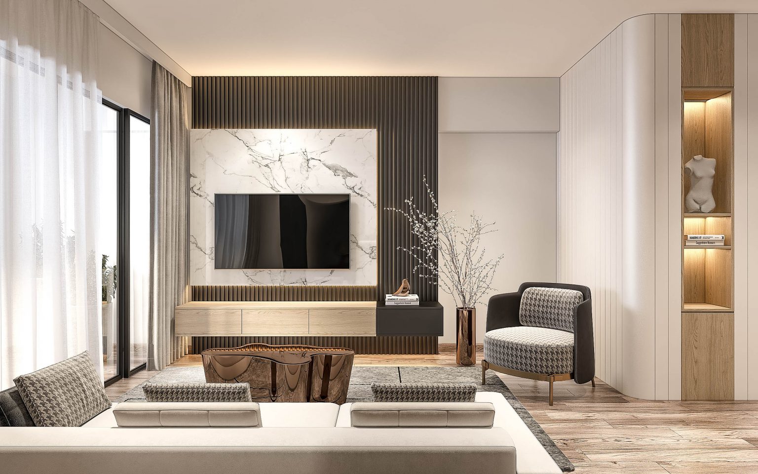 [Fluted Panel TV Feature Wall] Why Is It So Popular? Weiken Interior