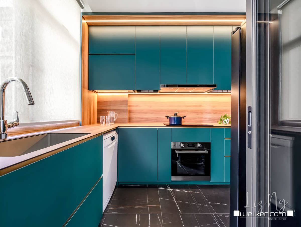 10 Colourful Kitchen Cabinets Designs