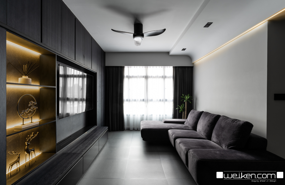 Dark Minimalist Living Room 2