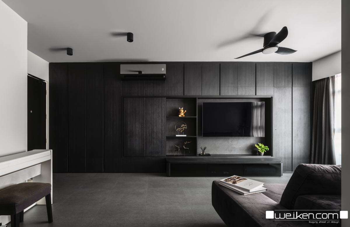 Dark Minimalist Living Room 5