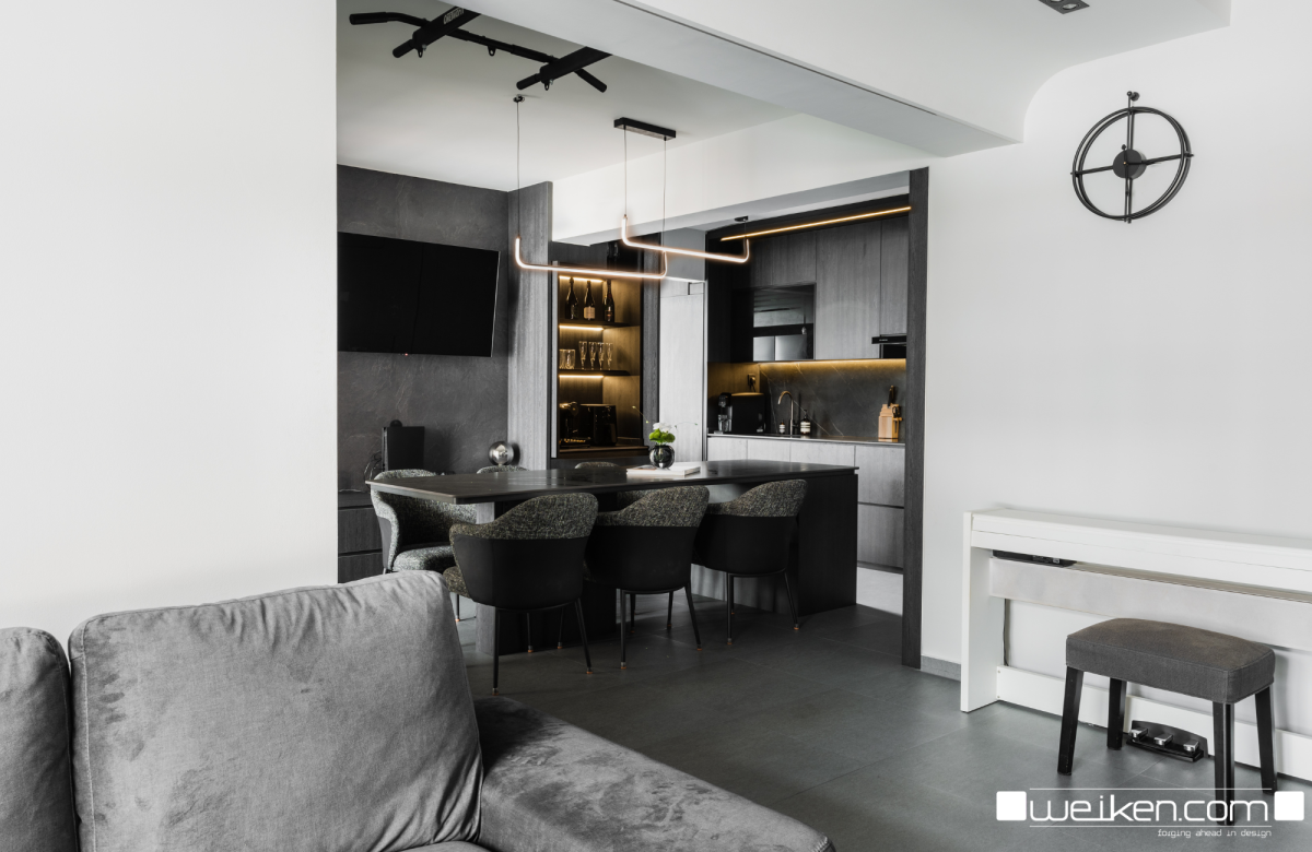 Dark Minimalist Dining Area 1