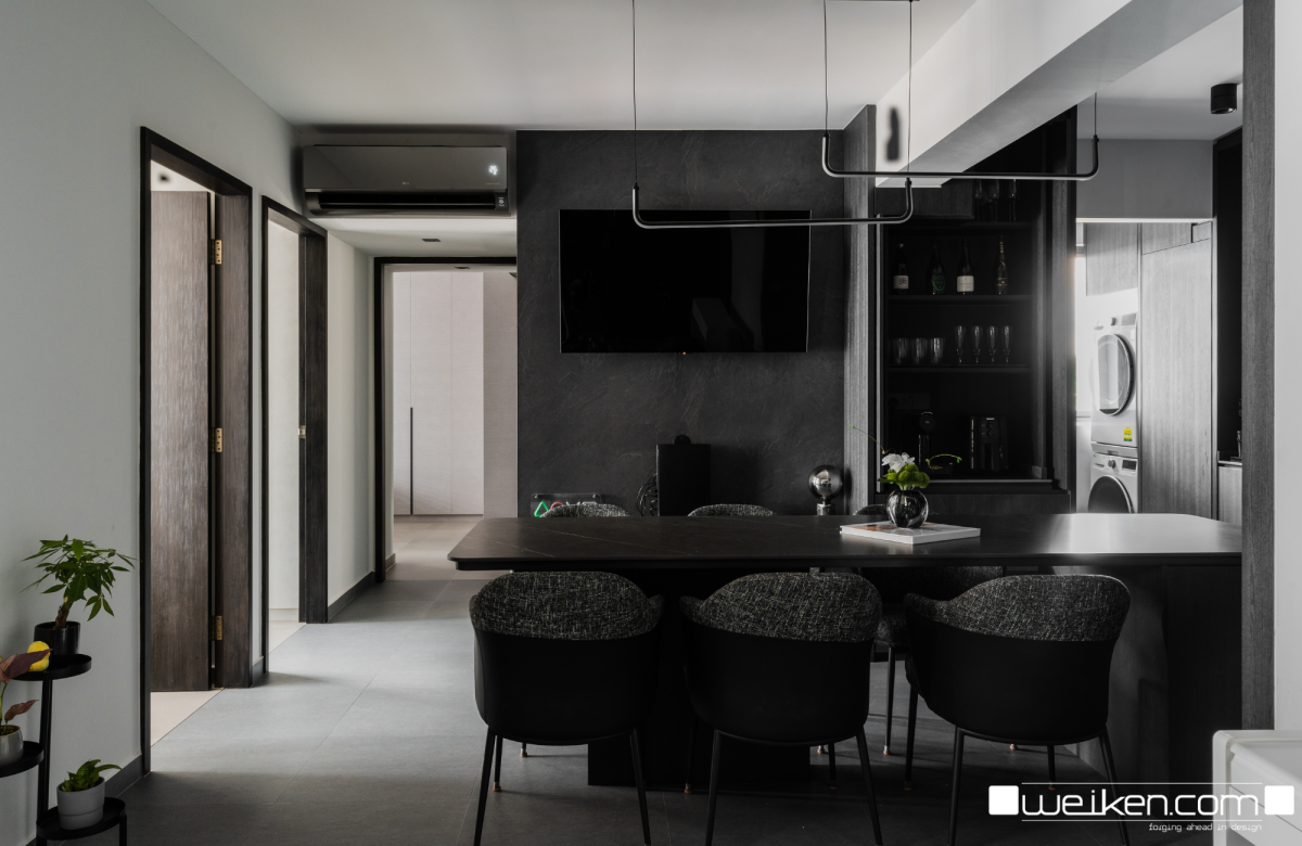 Dark Minimalist Dining Area 2
