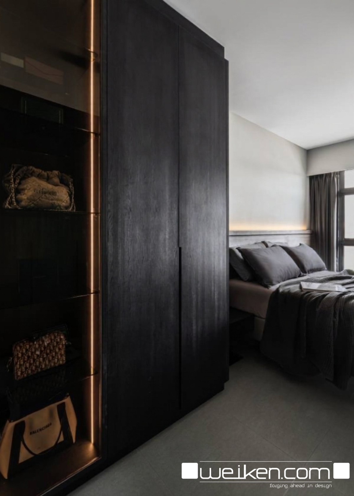 Dark Minimalist Bedroom 1