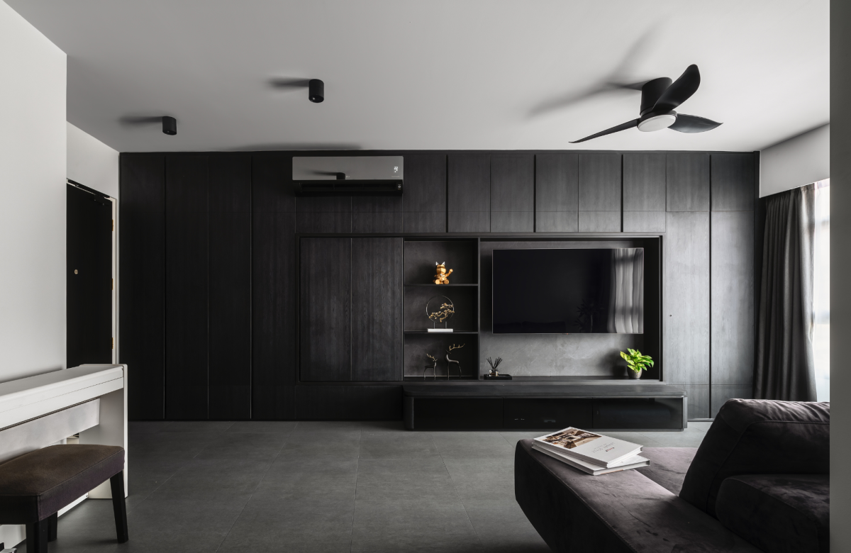 Dark Minimalist Living Room thumbnail 2