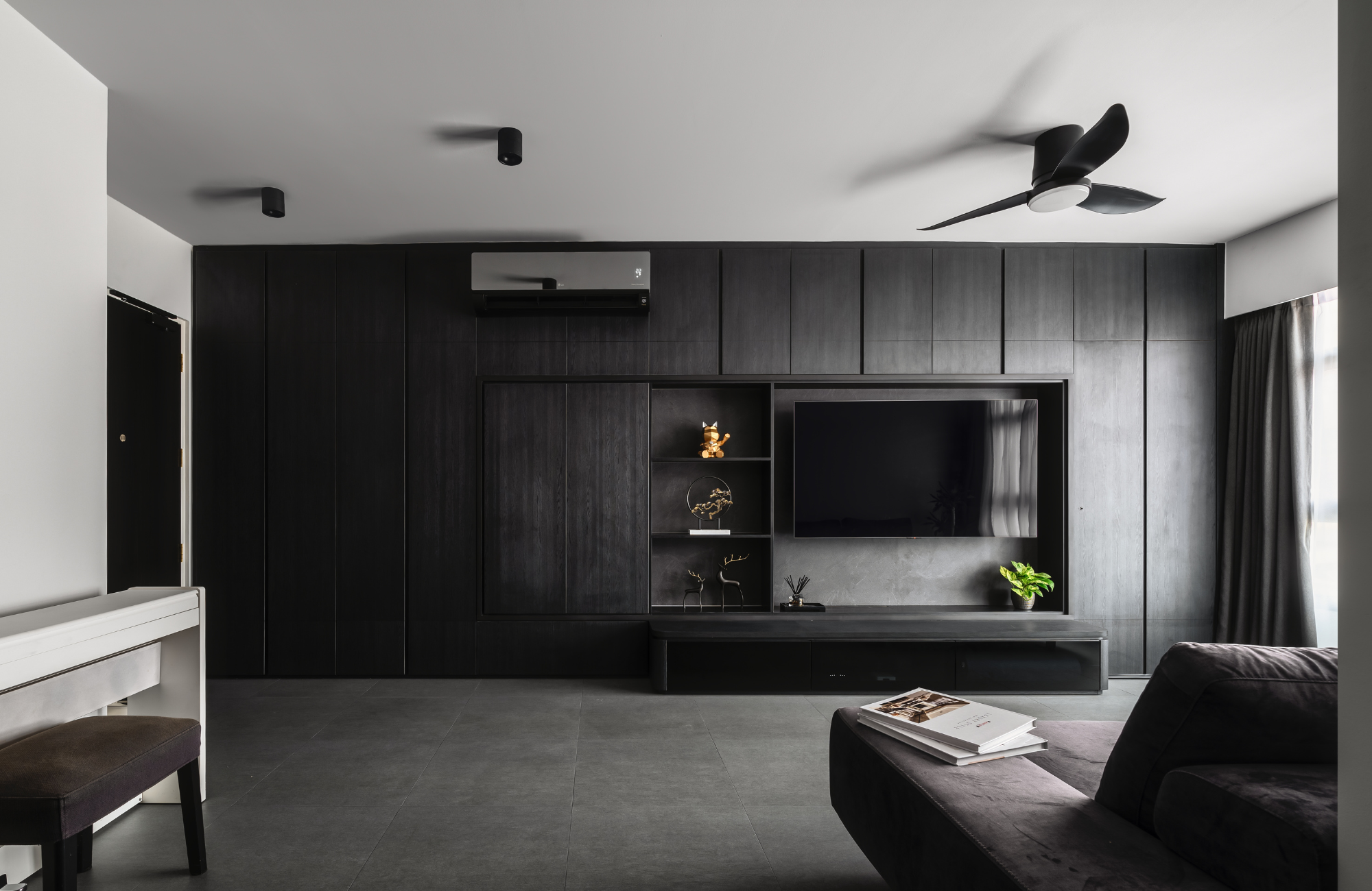 Dark Minimalist Living Room thumbnail 2